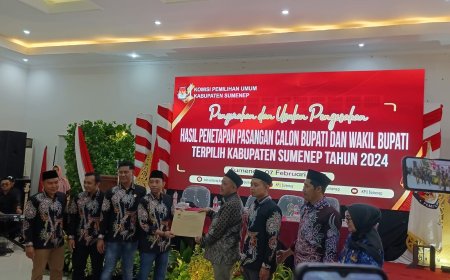 KPU Sumenep Serahkan SK Pengesahan Bupati dan Wakil Bupati Sumenep