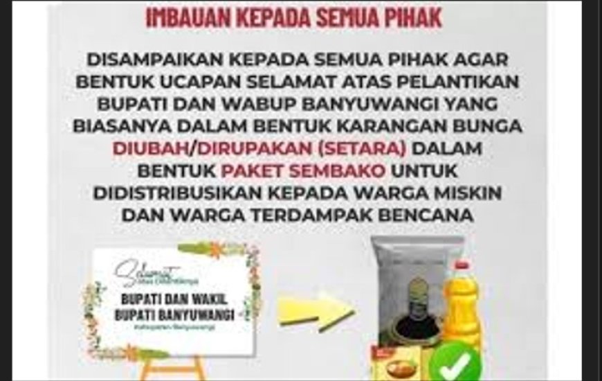 Himbauan Pemkab Ucapan Karangan Bunga diganti Sembako di Momen Pelantikan Bupati dan Wakil Bupati Banyuwangi Rugikan Pelaku UMKM Florist