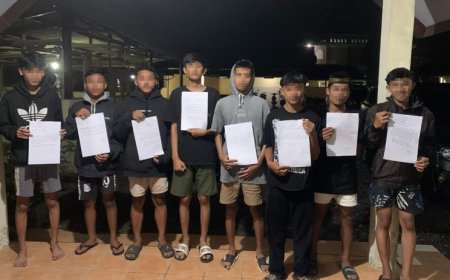 Polisi Bubarkan Remaja hendak Perang Sarung di Kecamatan Kalibaru Banyuwangi