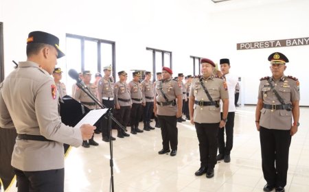 Kapolresta Banyuwangi Pimpin Serah Terima jabatan Kasat Reskrim dan Kasat Pam Obvit