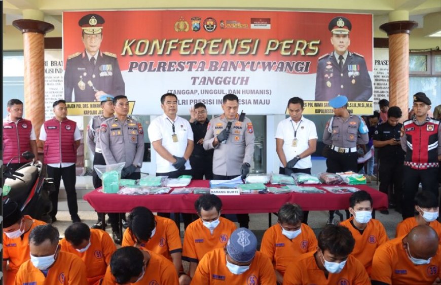 Bulan Mei 2025, Polresta Banyuwangi Berhasil Ungkap 16 Kasus Narkoba dan Sita 2 Kg Sabu