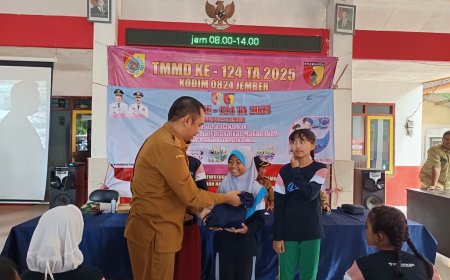 TMMD ke-124 Jember Bangun Kesadaran Masyarakat Mengkonsumsi Ikan Bersama Dinas Perikanan