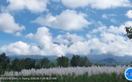 Gunung Raung Kembali Muntahkan Abu Setinggi 750 Meter