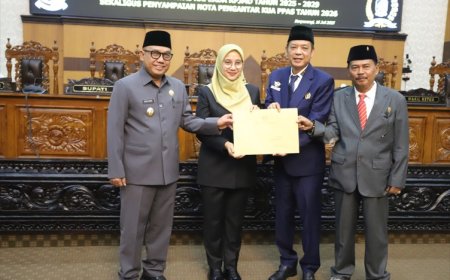 Paripurna DPRD, Bupati Banyuwangi Ipuk Fiestiandani Sampaikan Nota Pengantar KUA-PPAS Tahun Anggaran 2026