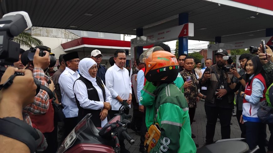 Distribusi BBM Pulih, Gubernur Khofifah Cek Langsung Kesiapan SPBU di Jember