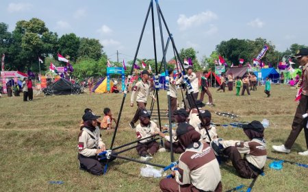Hari Pramuka ke-64 di Kamal, 64 Regu Ikuti Perkemahan di Bangkalan dengan Semangat Bela Negara