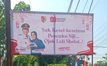 Spanduk “Ojok Lali Salat” Terpampang Sepanjang Rute Tajemtra 2025, Bupati Jember : Karena Setiap Langkah Kita Ada Keberkahannya.