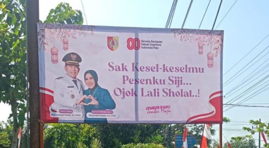 Spanduk “Ojok Lali Salat” Terpampang Sepanjang Rute Tajemtra 2025, Bupati Jember : Karena Setiap Langkah Kita Ada Keberkahannya.
