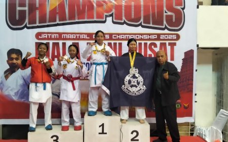 Atlet Karate Binaan Lanal Batuporon Bangkalan Sabet Empat Emas di Piala Kemendagri 2025
