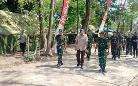 Menhan Sjafrie Tinjau Yonif Trunojoyo Bangkalan, Tekankan Peran TNI Percepat Swasembada Pangan