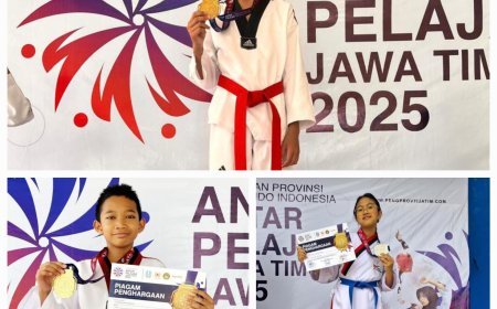 Siswa SDN Debasah 1 Bondowoso Sabet Medali di Kejurprov Taekwondo Jatim 2025