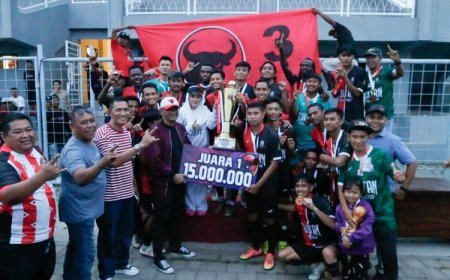 Turnamen Piala Ketua DPC PDI Perjuangan Banyuwangi Cup 2025 Resmi Berakhir, Desi Banteng FC Muncar Juara I