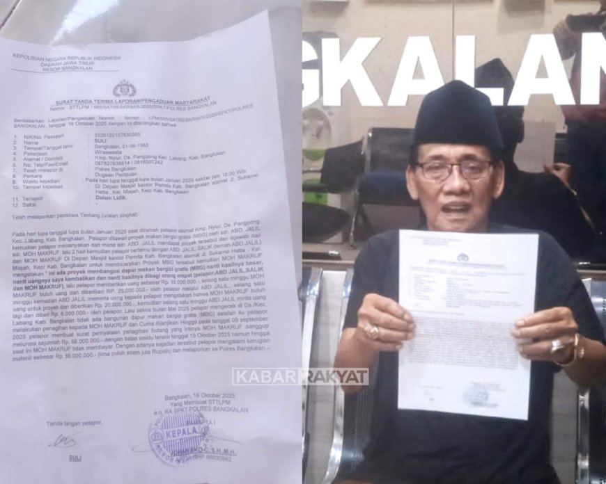 Oknum PNS Bangkalan Diduga Tipu Warga Lewat Modus Proyek MBG, Korban Lapor Polisi