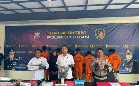 Polisi Tuban Bongkar Komplotan Pencuri Kabel Tower di Semanding