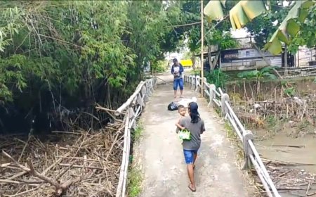 Hujan Deras Menggerus Pondasi, Jembatan Penghubung Lamongan-Bojonegoro Ambruk Total