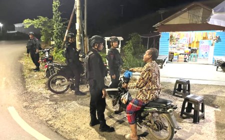 Sat Brimob Polda Kalsel Jaga Kamtibmas dengan Patroli Malam Akhir Pekan