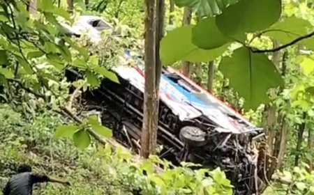 Bus Anggun Krida Terjun ke Jurang di Jalur Arak-Arak, Tujuh Orang Alami Luka-Luka