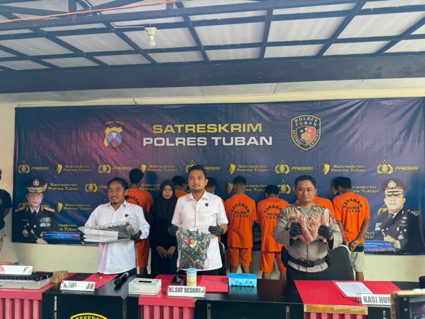 Polisi Tuban Bongkar Komplotan Pencuri Kabel Tower di Semanding