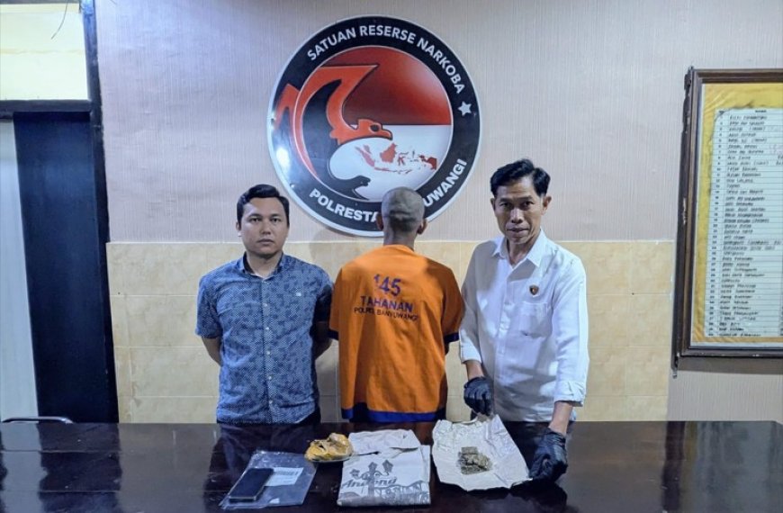 Satresnarkoba Polresta Banyuwangi Ungkap Peredaran Ganja 32,86 Gram; Satu Tersangka Diamankan