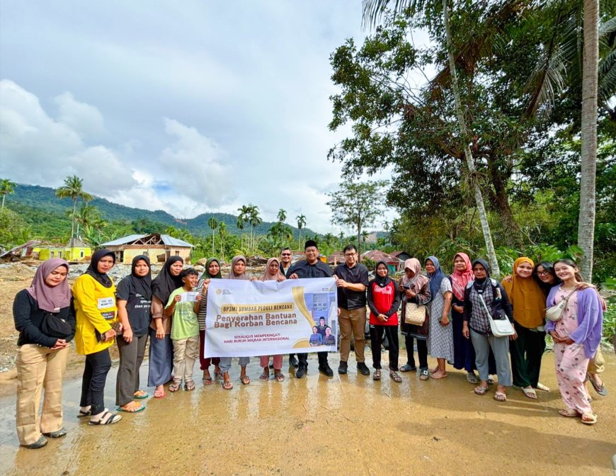 Hari Buruh Migran 2025, BP3MI Sumbar Salurkan Bantuan Korban Banjir