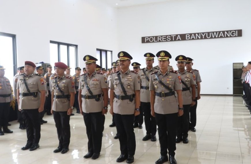 Bagian dari Dinamika Organisasi Polri, Polresta Banyuwangi Gelar Serah Terima Jabatan Kasat dan Kapolsek Jajaran