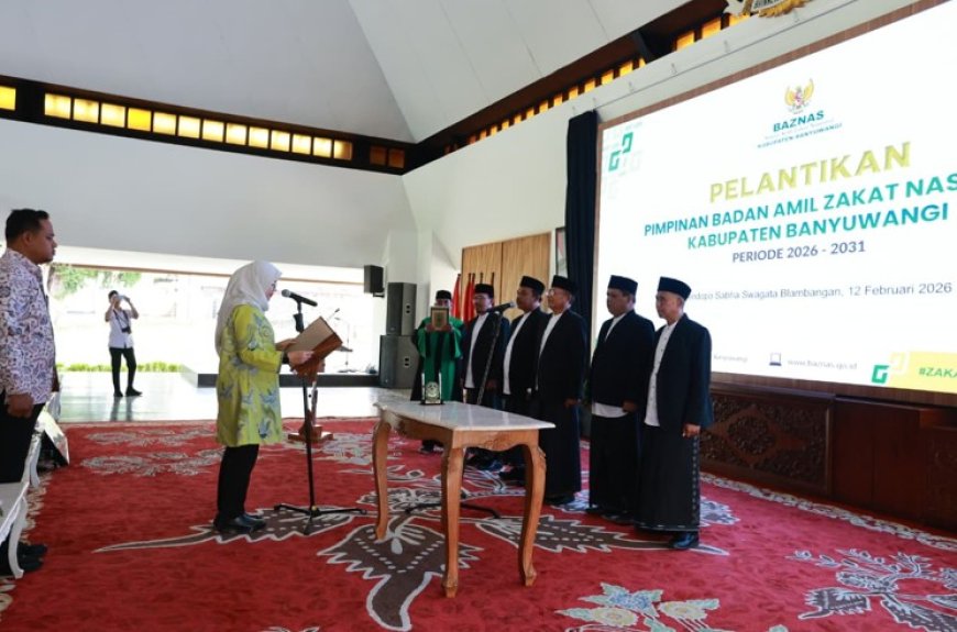 Bupati Ipuk Fiestiandani Resmi Lantik Pimpinan Baznas Banyuwangi Periode 2026-2032, Ajak Kerjasama Mengentas Kemiskinan
