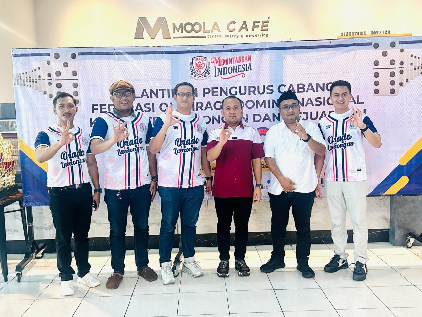 Sejarah Baru, Lamongan Pertama di Jatim Lantik Pengurus Olahraga Domino ORADO Resmi