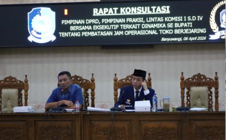 Dinilai Tidak Relevan, DPRD Banyuwangi Minta Eksekutif Cabut SE Pembatasan Jam Operasional Ritel Modern.