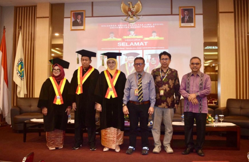 Tiga Guru Besar Universitas Negeri Padang Dikukuhkan, Syukuran Meriah Penuh Keakraban Akademik