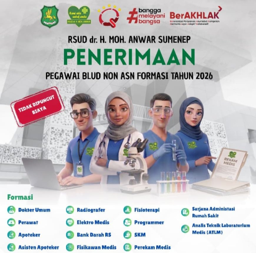 RSUD Sumenep Buka Rekrutmen BLUD 2026, Sediakan 14 Formasi Tenaga Kesehatan