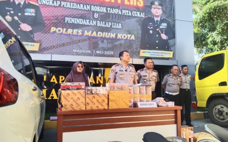 Satreskrim Polresta Madiun, Amankan Peredaran Rokok Ilegal dari Madura