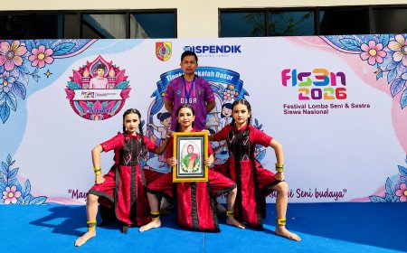 Tiga Siswi SDN Dukuh Mencek 03 Juara Tari FLS3N Kabupaten Jember