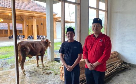 Bentuk Kepedulian Sosial, DPC PDI Perjuangan Banyuwangi Serahkan Hewan Kurban ke Ponpes dan Masjid