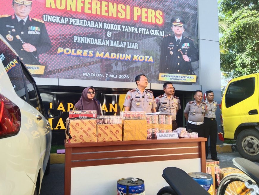 Satreskrim Polresta Madiun, Amankan Peredaran Rokok Ilegal dari Madura