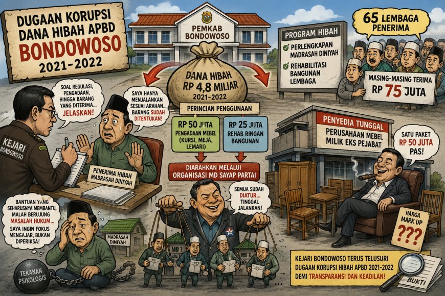 Dugaan Korupsi Hibah Bondowoso 2021, Penerima Buka - Bukaan saat Diperiksa Kejari