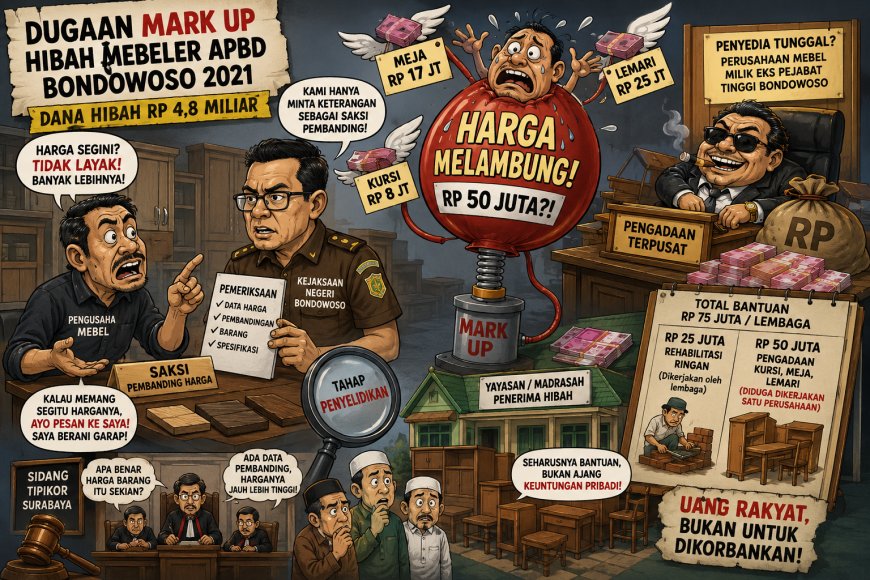 Harga Mebeler Hibah 2021 Bondowoso Diduga Dimark Up, Barang Melambung Tak Masuk Akal