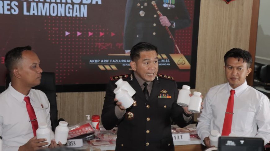 Polres Lamongan Bongkar Peredaran 143 Ribu Pil Haram, 40 Tersangka Ditangkap