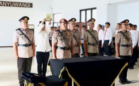 Penyegaran Organisasi, Kapolresta Banyuwangi Pimpin Sertijab Kasatresnarkoba dan Dua Kapolsek Jajaran