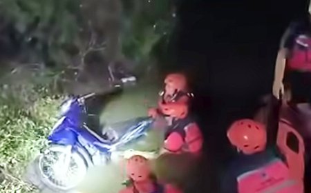 Motor Terjun ke Waduk Kalimati Sidoarjo, Dua Pengendara Tewas Tragis