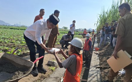 Tinjau Rehabilitasi Irigasi Tersier, Gus Fawait Pastikan Opla 20 Hektare di Jenggawah Dukung Ketahanan Pangan